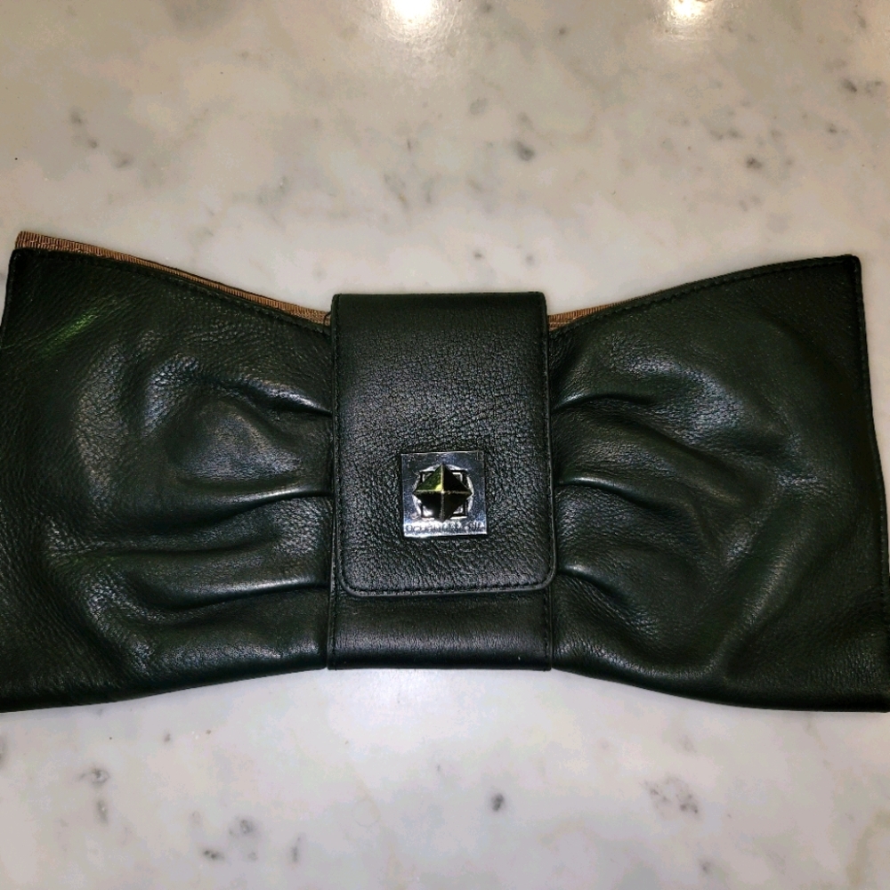 BCBG MaxAzria Black Box Real Leather Clut…